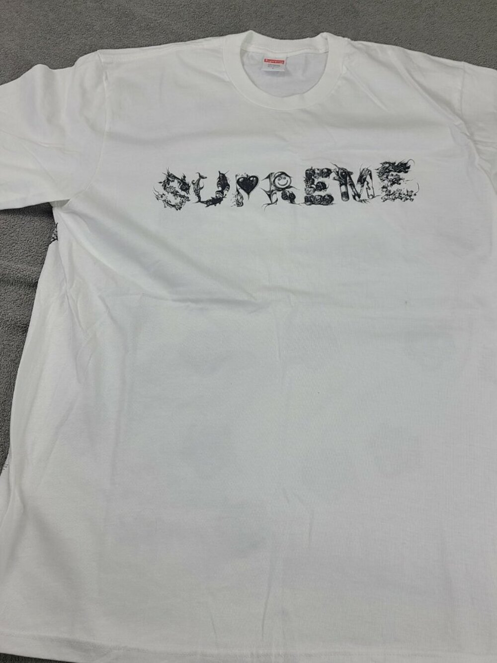 SUPREME White Black CAT Animals all over print blackcat Large LG L Small mark